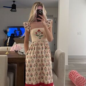 Chic Floral Embroidered Midi Dress